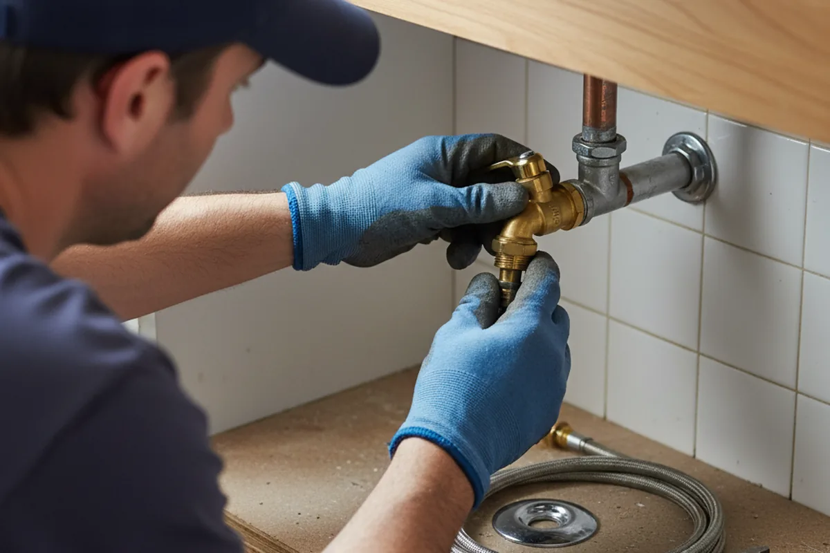 Shutoff valve and fitting work during Faucet and Fixture Repair in Culver